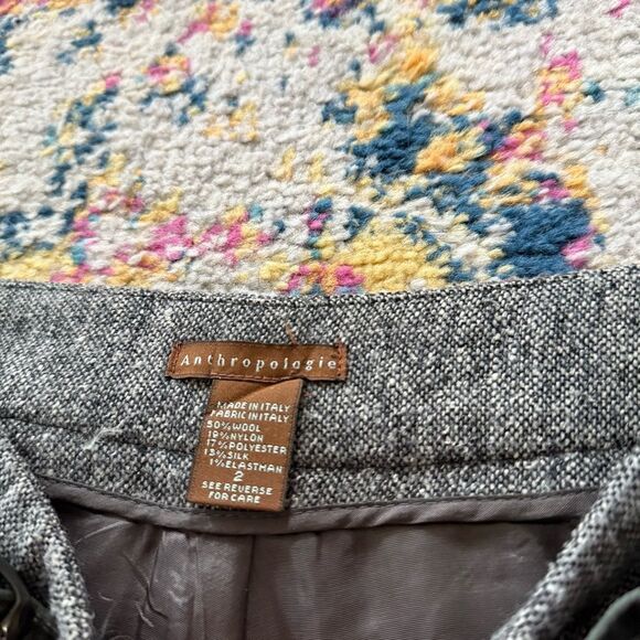 Anthropologie Grey straight leg trouser pants - Picture 3 of 4